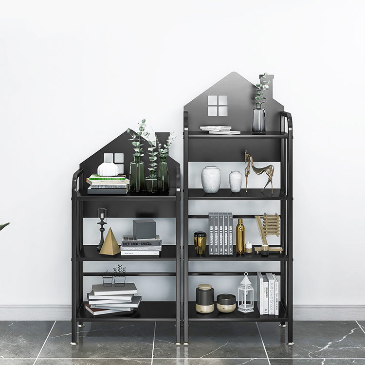 Industrial Freestanding Shelf Bookcase Metal Black Cube Storage Bookcase