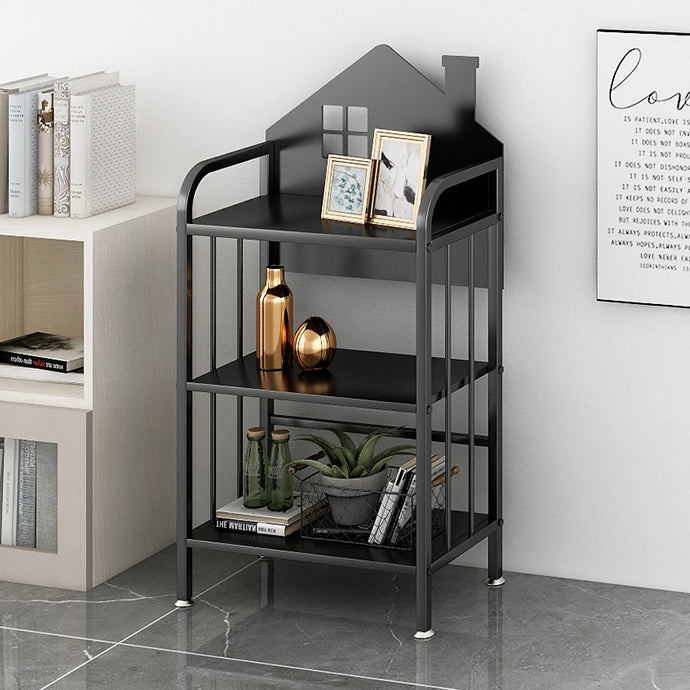 Industrial Freestanding Shelf Bookcase Metal Black Cube Storage Bookcase