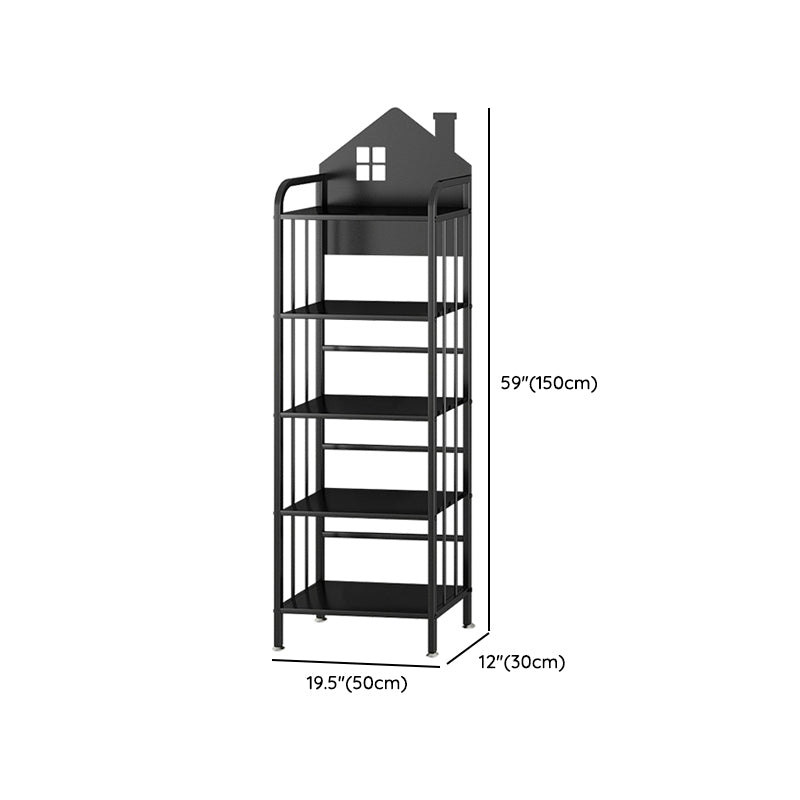 Industrial Freestanding Shelf Bookcase Metal Black Cube Storage Bookcase