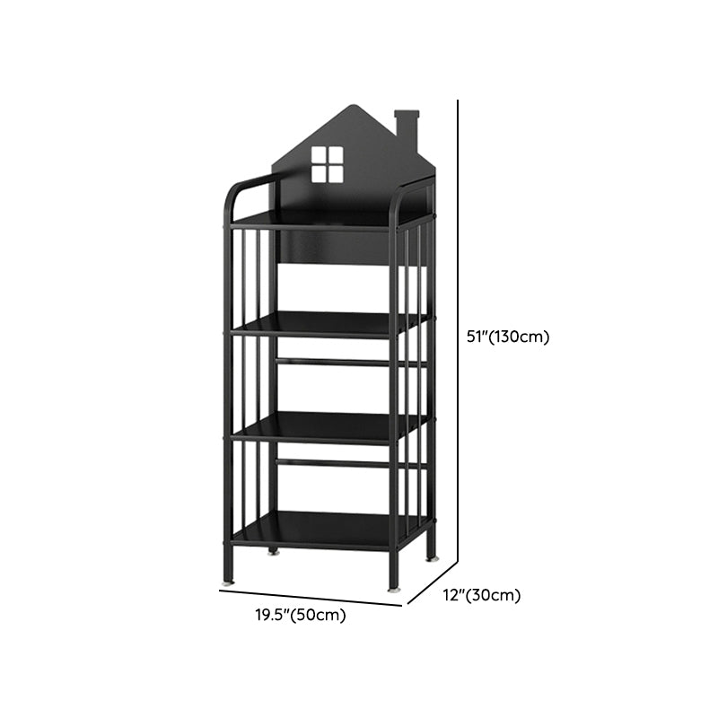 Industrial Freestanding Shelf Bookcase Metal Black Cube Storage Bookcase