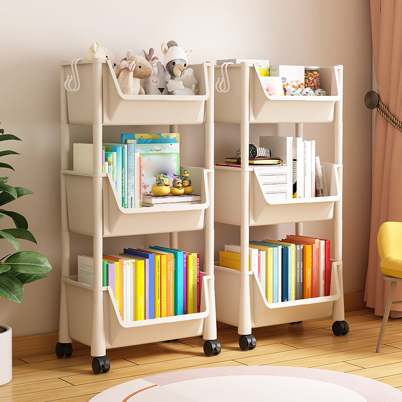 Contemporary Plastic Book Shelf Freestanding Standard Kids Bookcase