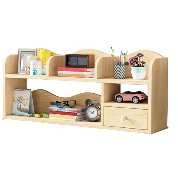 Contemporary Closed Back Book Shelf Pine Standard Kids Bookcase in Light Wood