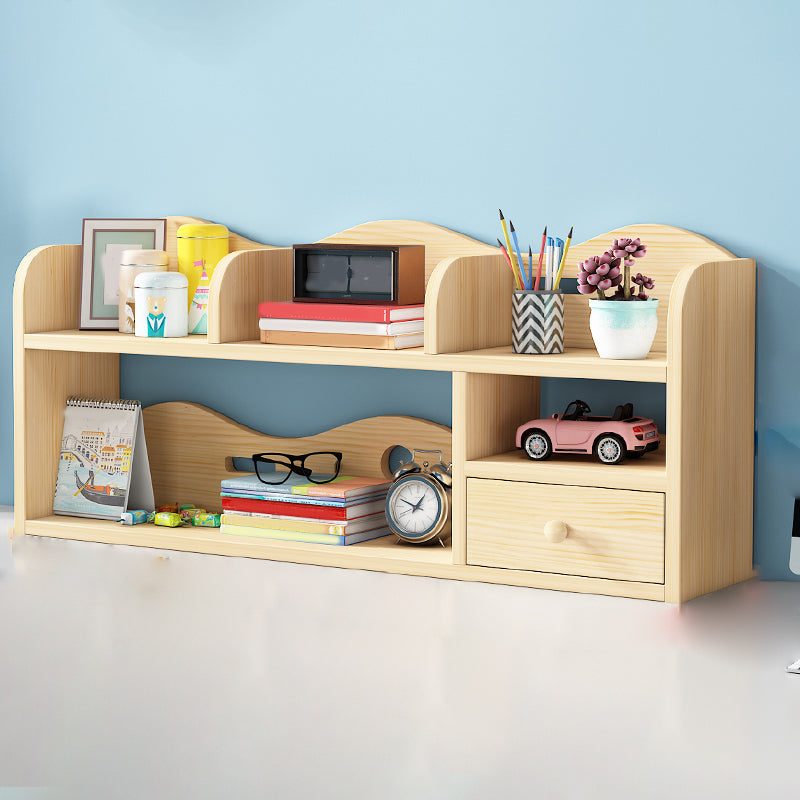 Contemporary Closed Back Book Shelf Pine Standard Kids Bookcase in Light Wood