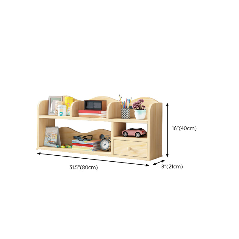 Contemporary Closed Back Book Shelf Pine Standard Kids Bookcase in Light Wood