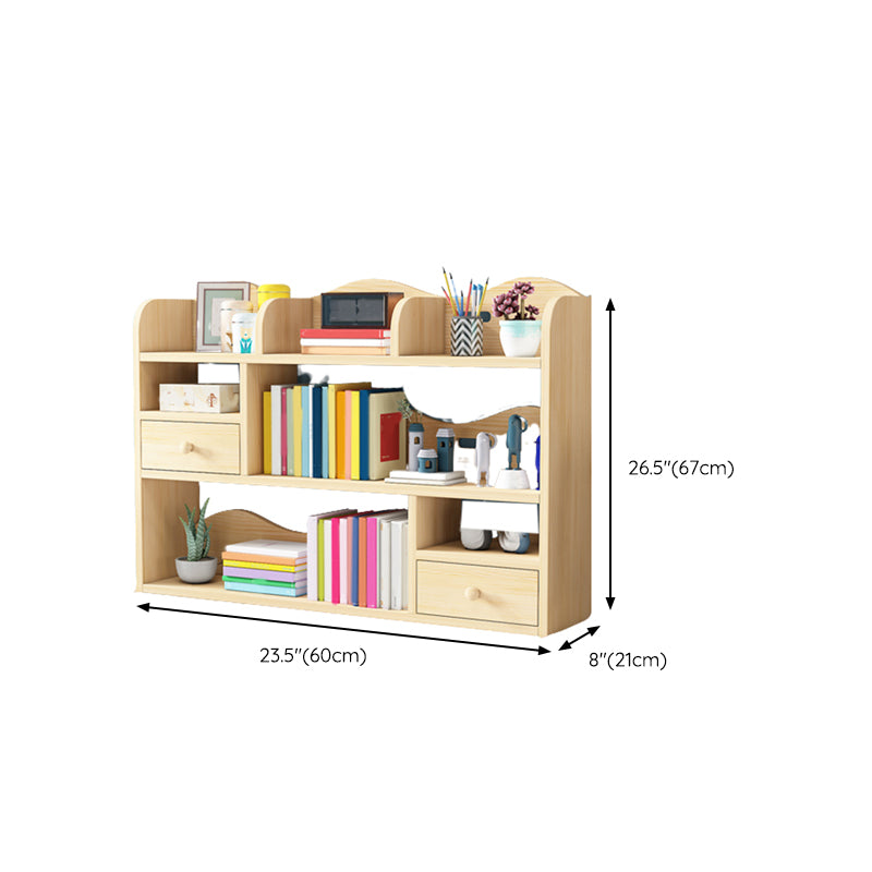 Contemporary Closed Back Book Shelf Pine Standard Kids Bookcase in Light Wood