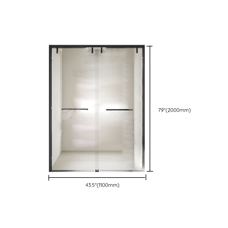 Double Sliding Shower Doors Transparent Tempered Shower Bath Door