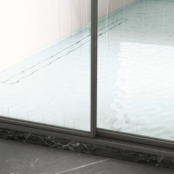 Framed Double Sliding Shower Bath Door Transparent Scratch Resistant Shower Bath Door