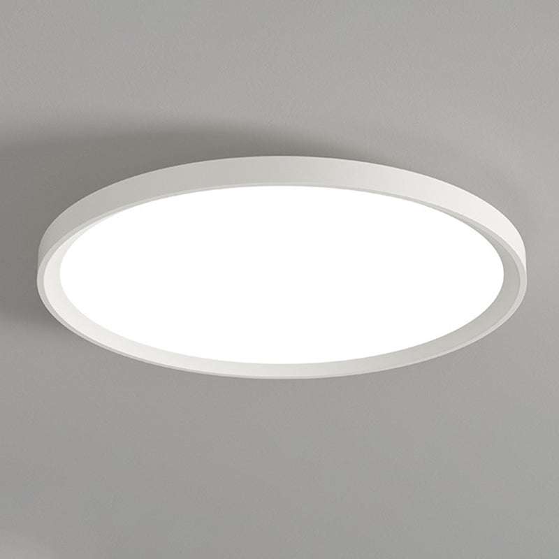 Matte White LED Flush Mount Plastic & Acrylic Round Ceiling Flush