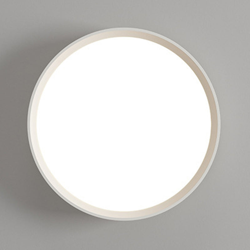 Matte White LED Flush Mount Plastic & Acrylic Round Ceiling Flush