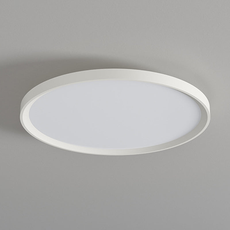 Matte White LED Flush Mount Plastic & Acrylic Round Ceiling Flush