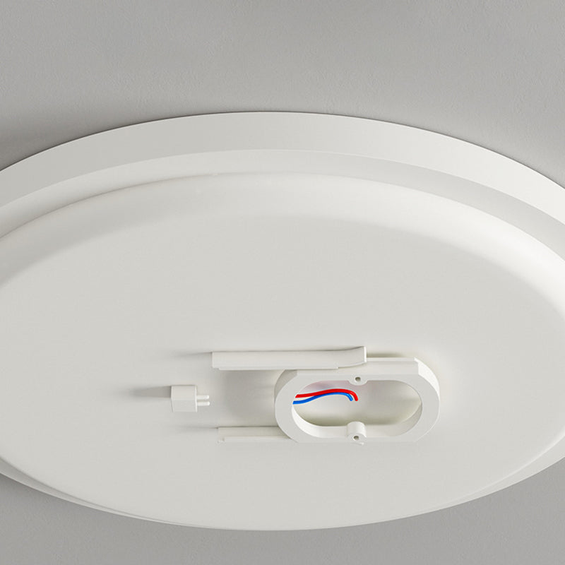 Matte White LED Flush Mount Plastic & Acrylic Round Ceiling Flush