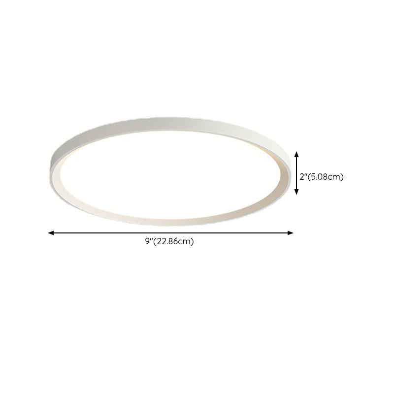 Matte White LED Flush Mount Plastic & Acrylic Round Ceiling Flush