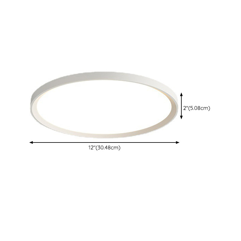 Matte White LED Flush Mount Plastic & Acrylic Round Ceiling Flush