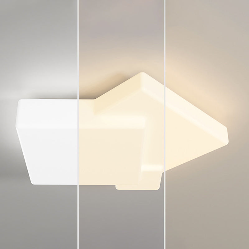 Geometric Modern Ceiling Flush Acrylic LED Square Flush in Matte White