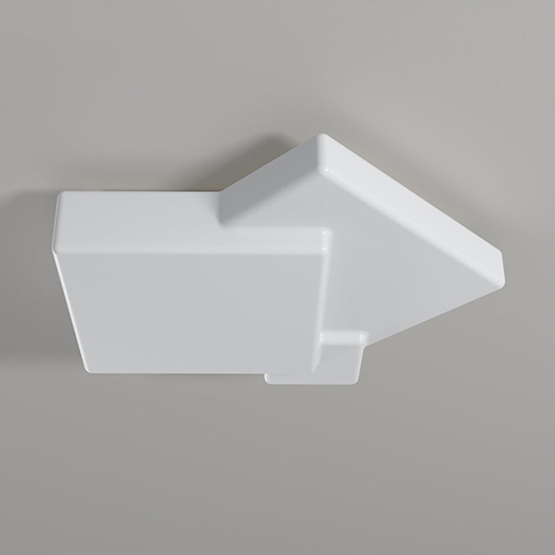 Geometric Modern Ceiling Flush Acrylic LED Square Flush in Matte White