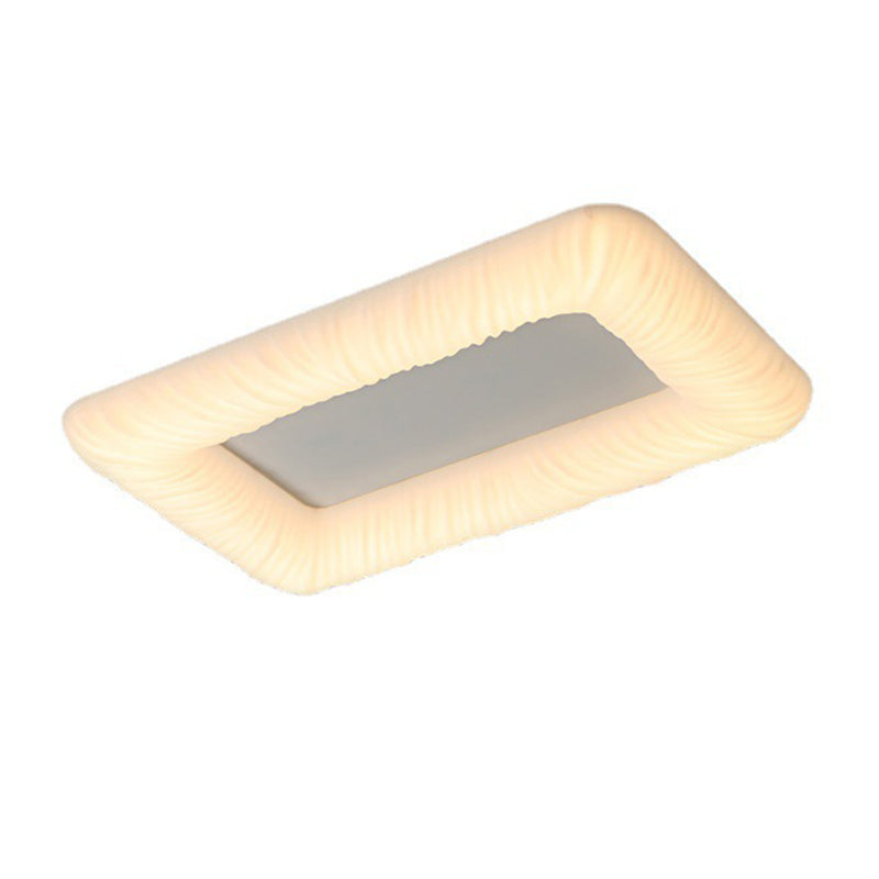 Rectangle LED Ceiling Flush Mount in White Metal & Plastic Flush for Room