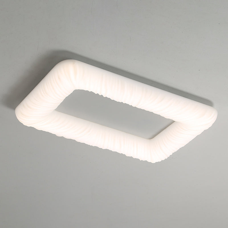 Rectangle LED Ceiling Flush Mount in White Metal & Plastic Flush for Room