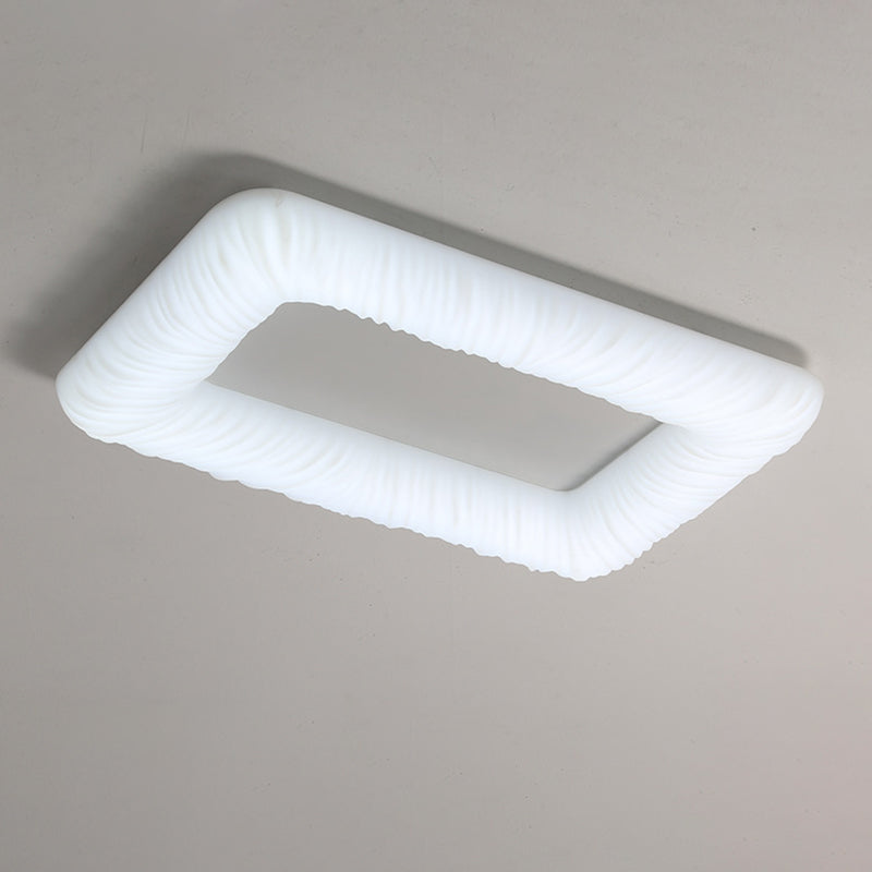 Rectangle LED Ceiling Flush Mount in White Metal & Plastic Flush for Room