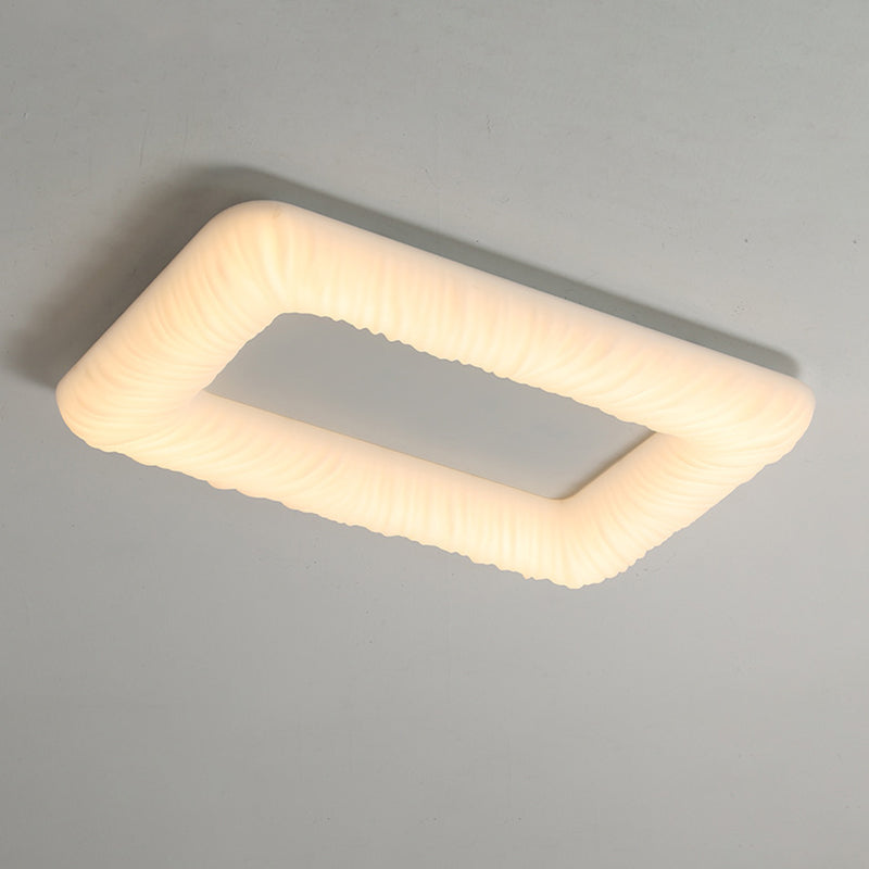 Rectangle LED Ceiling Flush Mount in White Metal & Plastic Flush for Room