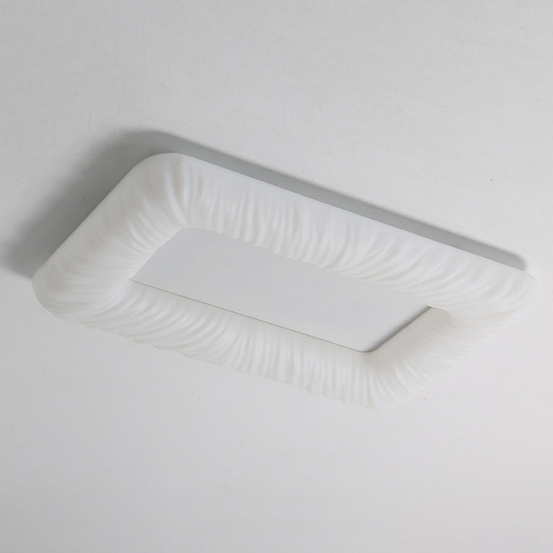 Rectangle LED Ceiling Flush Mount in White Metal & Plastic Flush for Room