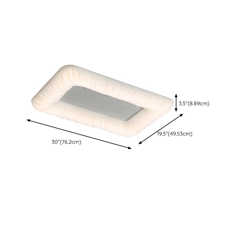 Rectangle LED Ceiling Flush Mount in White Metal & Plastic Flush for Room