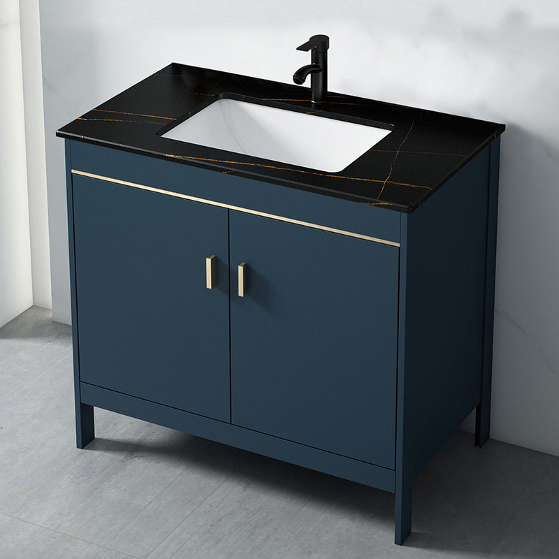 Bathroom Sink Vanity Rectangular Doors Drawers Faucet Vanity Sink with Mirror