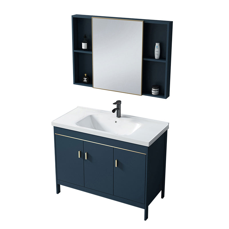 Bathroom Sink Vanity Rectangular Doors Drawers Faucet Vanity Sink with Mirror