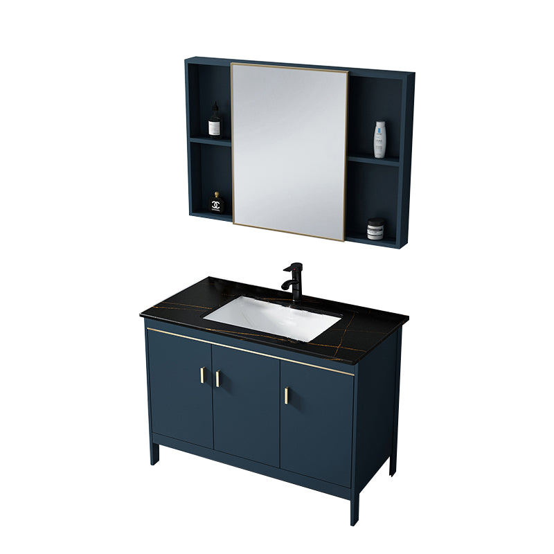 Bathroom Sink Vanity Rectangular Doors Drawers Faucet Vanity Sink with Mirror