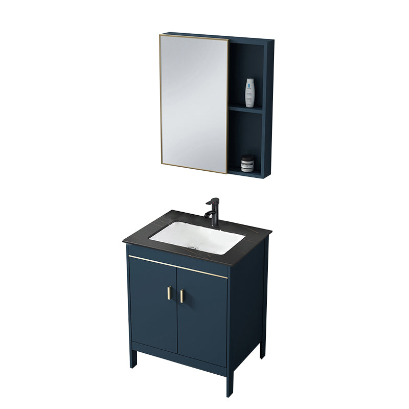 Bathroom Sink Vanity Rectangular Doors Drawers Faucet Vanity Sink with Mirror