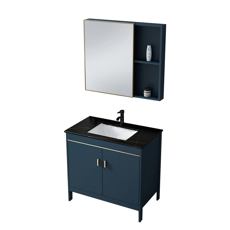 Bathroom Sink Vanity Rectangular Doors Drawers Faucet Vanity Sink with Mirror