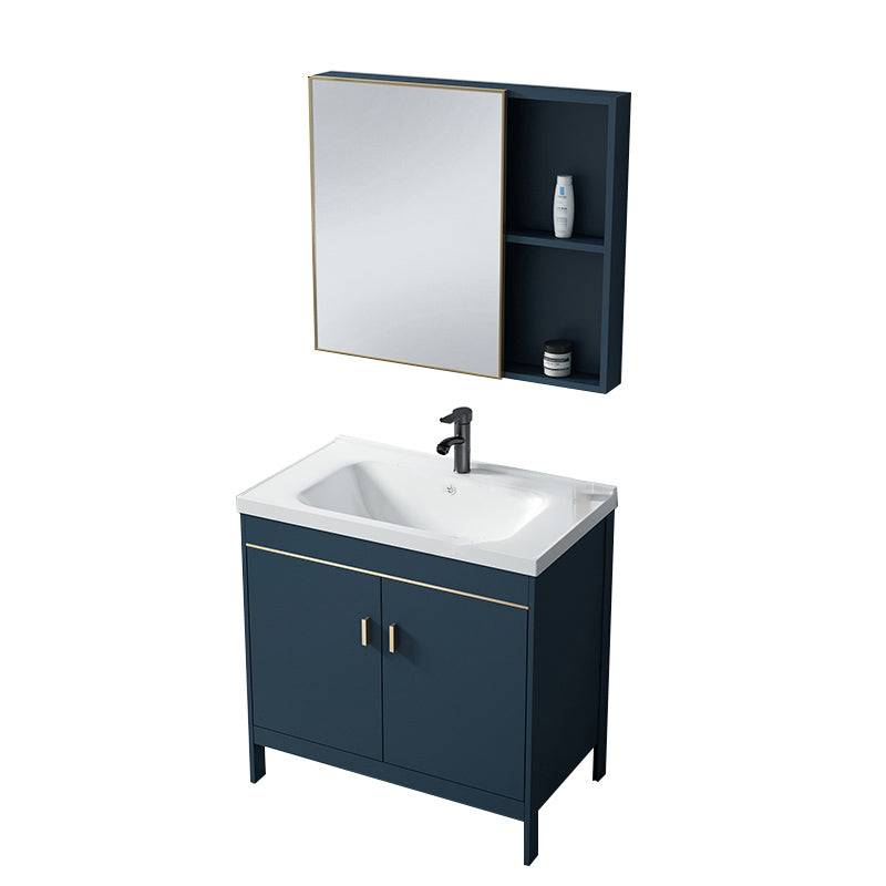 Bathroom Sink Vanity Rectangular Doors Drawers Faucet Vanity Sink with Mirror