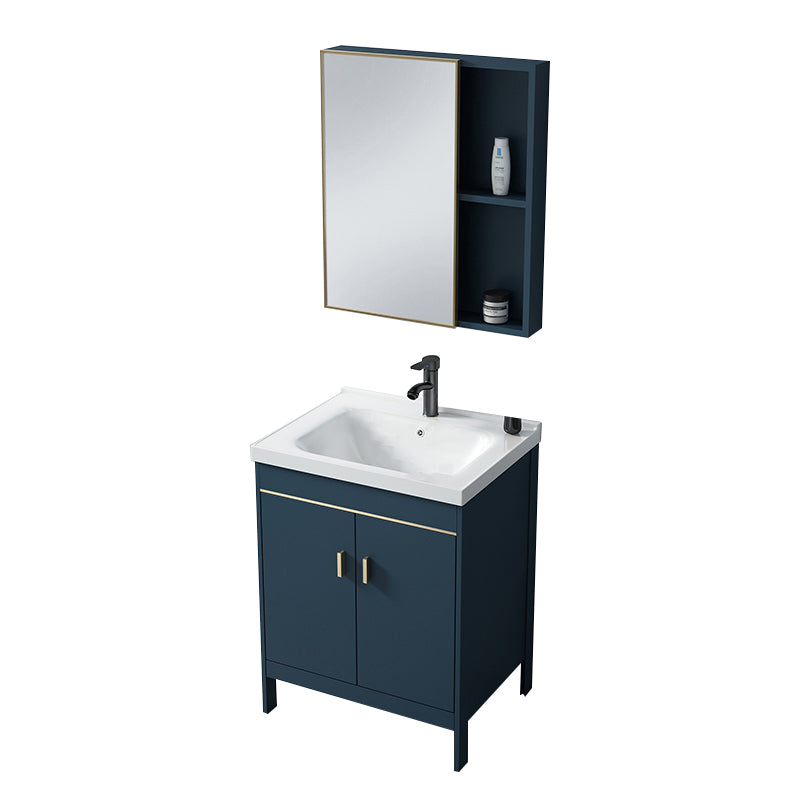 Bathroom Sink Vanity Rectangular Doors Drawers Faucet Vanity Sink with Mirror