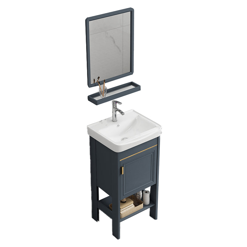 Metal Frame Vanity Shelving Included Single Sink Freestanding Bathroom Vanity