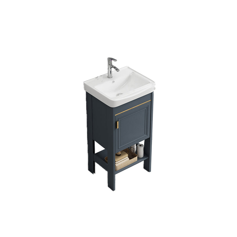 Metal Frame Vanity Shelving Included Single Sink Freestanding Bathroom Vanity