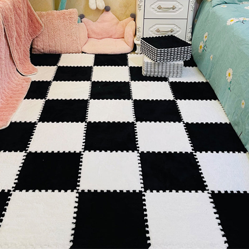 Modern Carpet Floor Tile Interlocking Plush Cut Non-Skid Tiles and Carpet