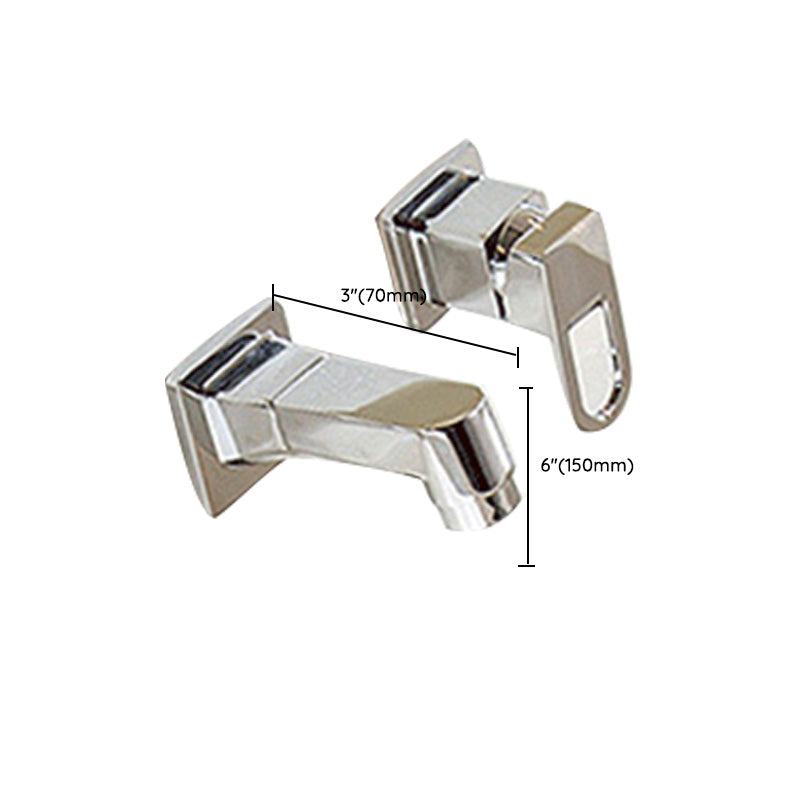 Wall Mounted Faucet Brass Lever Handle Bathroom Faucet Handhold Head