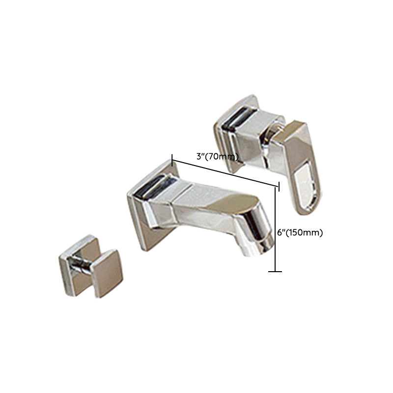 Wall Mounted Faucet Brass Lever Handle Bathroom Faucet Handhold Head