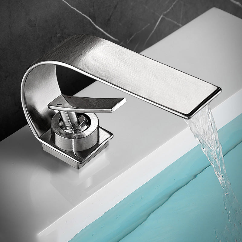 Unique Bathroom Faucet Waterfall Spout Brass Washroom Faucet