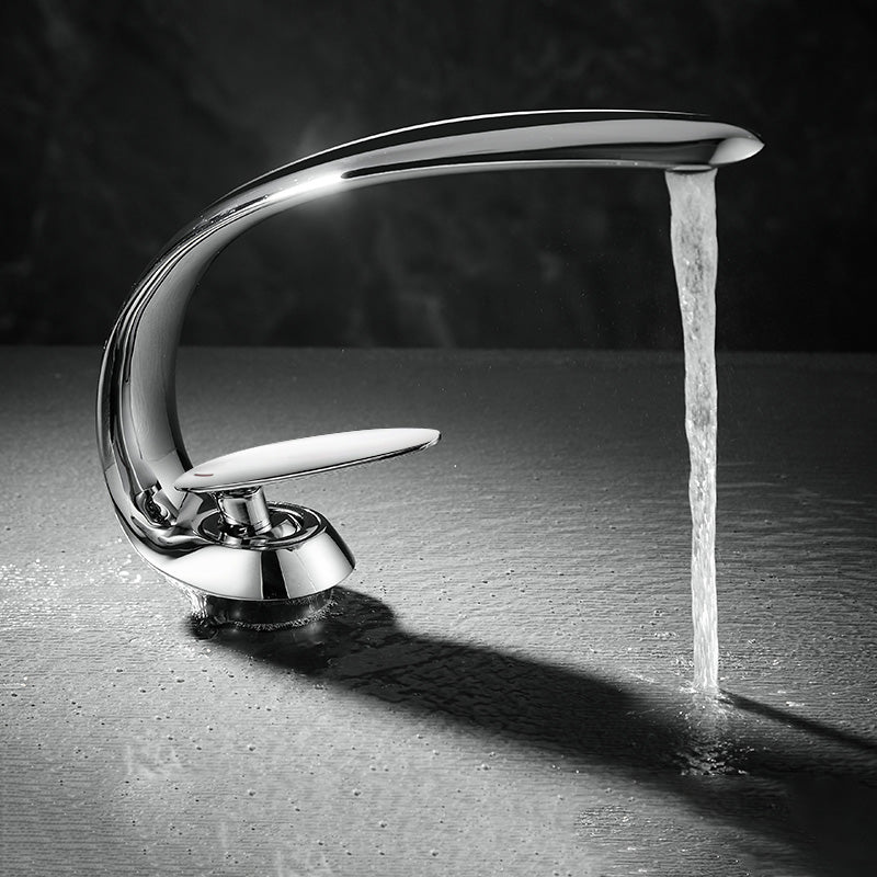 Unique Bathroom Faucet Waterfall Spout Brass Washroom Faucet