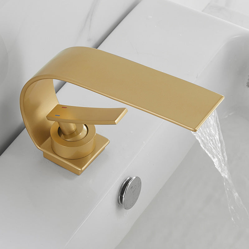 Unique Bathroom Faucet Waterfall Spout Brass Washroom Faucet