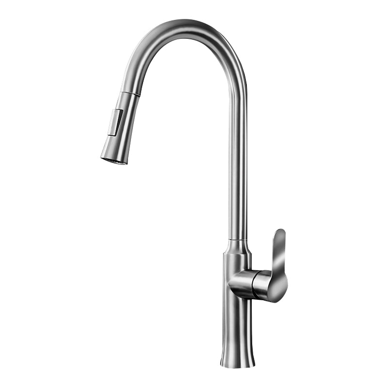 Contemporary Kitchen Faucet High Arch No Sensor with Pull Down Sprayer