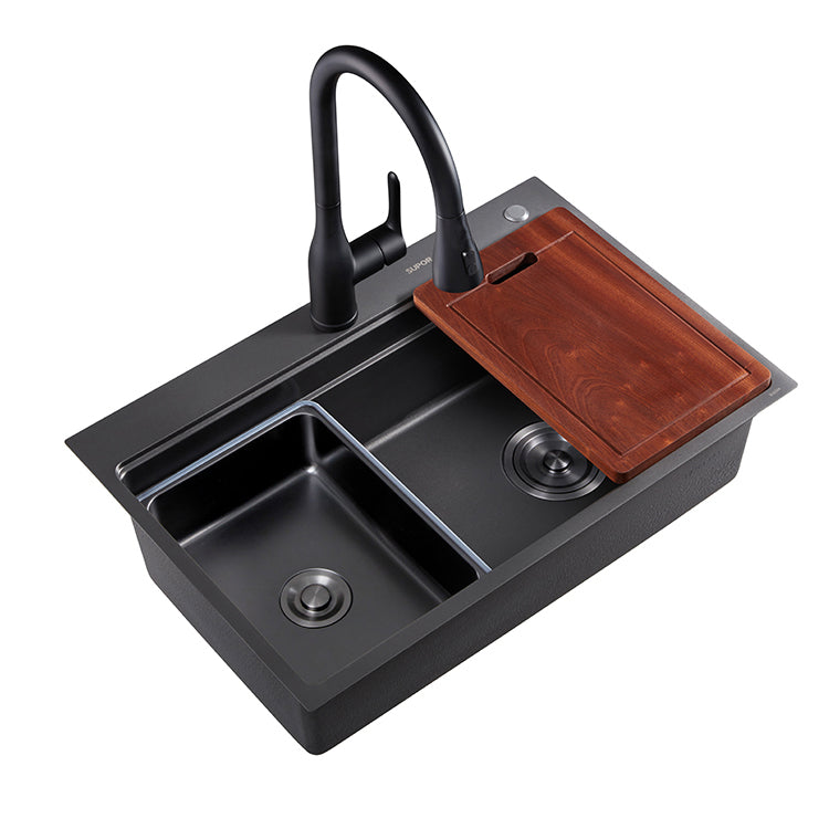 Kitchen Sink Ceramic Rectangular Faucet Pull-out Black Kitchen Sink