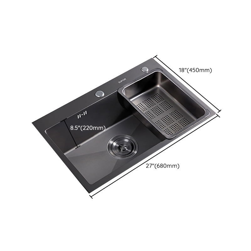 Kitchen Sink Ceramic Rectangular Faucet Pull-out Black Kitchen Sink