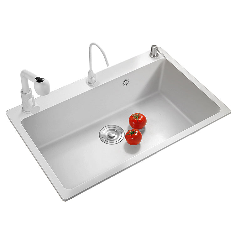 Kitchen Sink Ceramic Rectangular Anti-spill Pull-out Faucet Sink