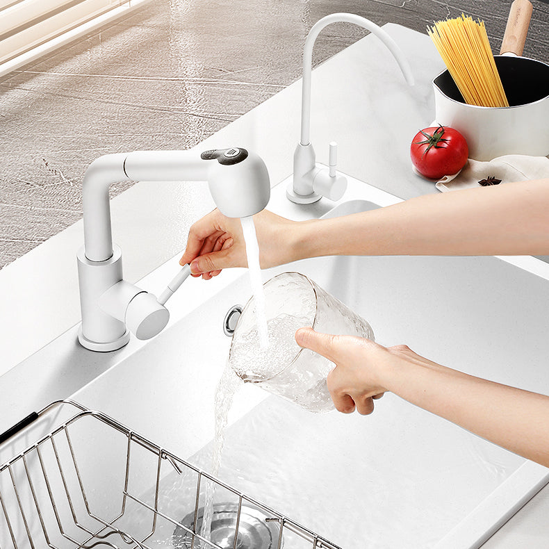 Kitchen Sink Ceramic Rectangular Anti-spill Pull-out Faucet Sink