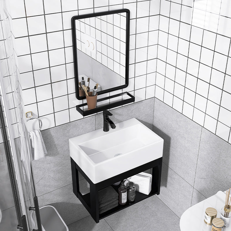 Contemporary Bathroom Sink Vanity Metal Wall-Mounted Bathroom Sink Vanity