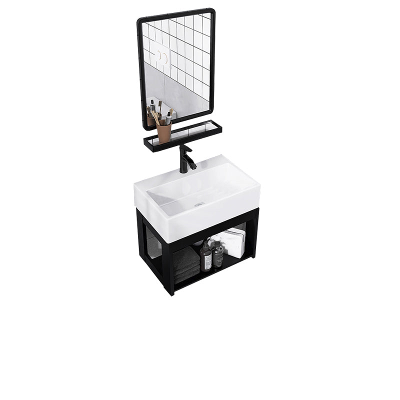 Contemporary Bathroom Sink Vanity Metal Wall-Mounted Bathroom Sink Vanity