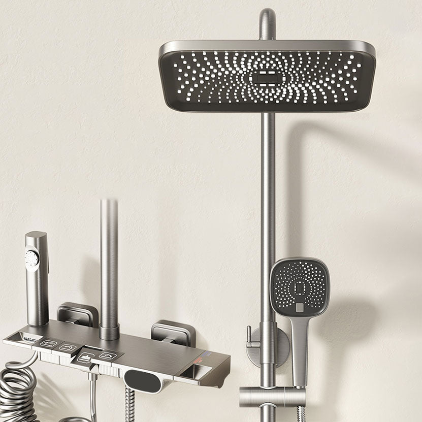 Shower Set Grey Shower Arm Swivel Showerhand Wall Mounted Shower Set