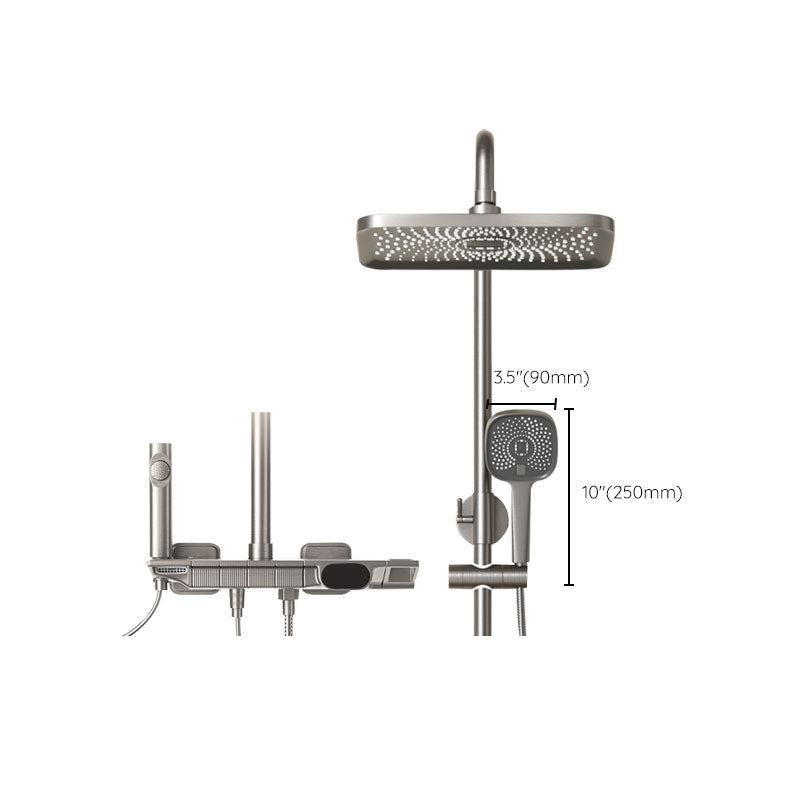 Shower Set Grey Shower Arm Swivel Showerhand Wall Mounted Shower Set