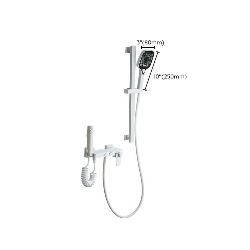 Adjustable Spray Pattern Shower System Wall Mounted White Lever Handle Shower System